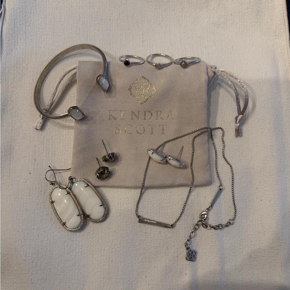 Assorted silver Kendra Scott jewelry
